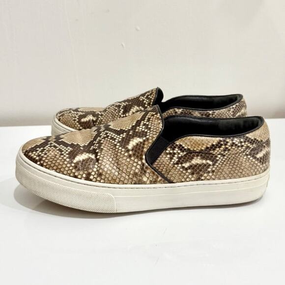 Celine Python Snakeprint Round Toe Slip On Sneakers Beige Women's Size 39 US 8.5 - Picture 5 of 7
